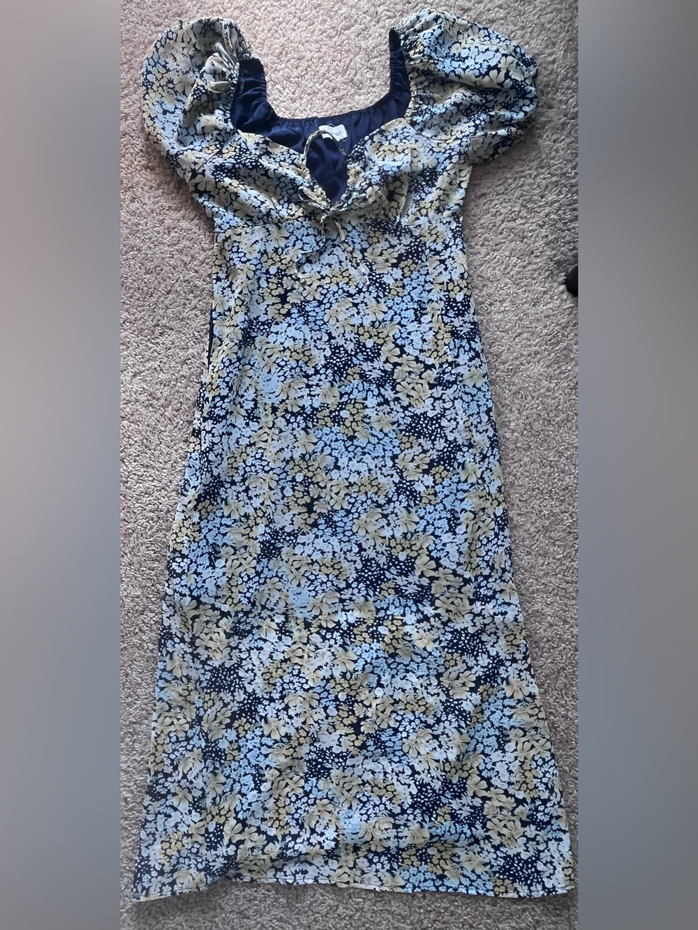 &Merci Blue and Yellow Floral Dress
